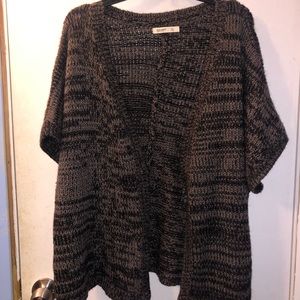 Black and Brown Short Sleeved Cardigan